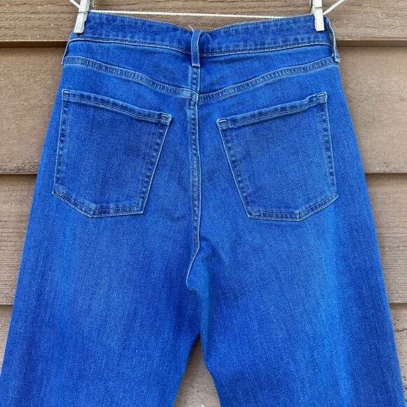 Old Navy Womens High-Rise Wow Wide Leg Jeans Size 4 Blue Denim Cotton Blend - Picture 9 of 13